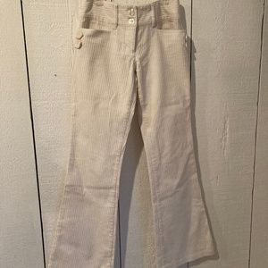Bebe Corduroy Pants Off White Size 0 NWOT